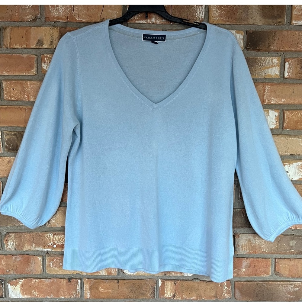 Karen Scott Women’s Baby Blue Plus Size Sweater Size XXL